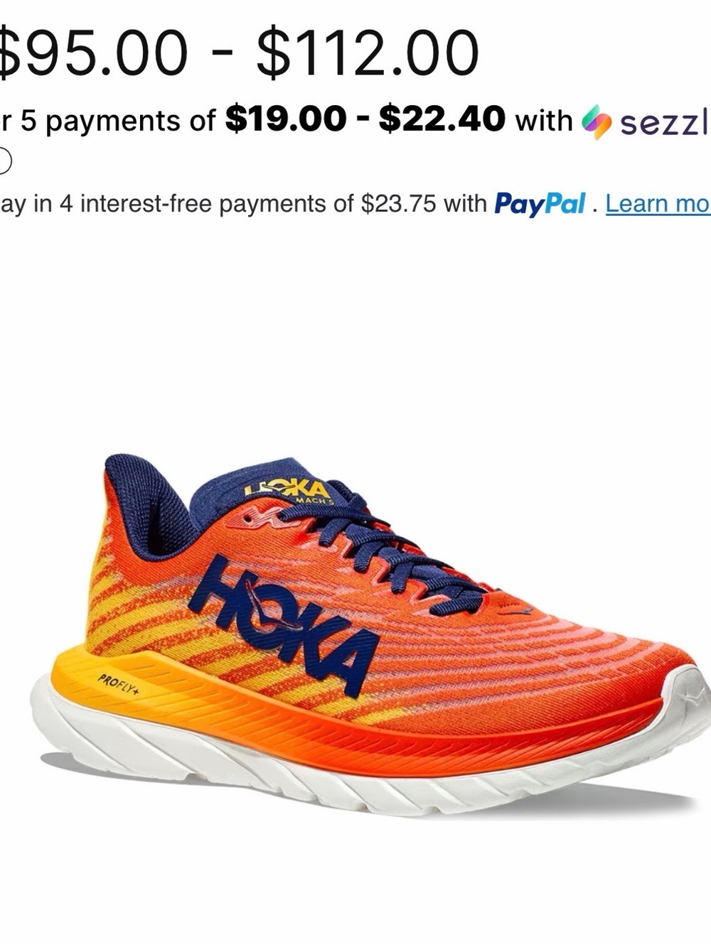 Hoka Men's Road Running Shoe - Orange & Navy